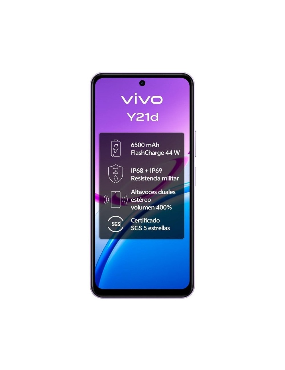 Smartphone Vivo Y21D 6GB/ 256GB/ 6.68'/ Púrpura