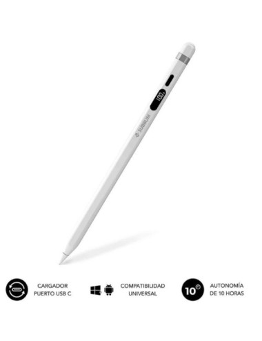 Lápiz Electrónico Subblim NoteFlow Pen para Android y Windows/ Blanco