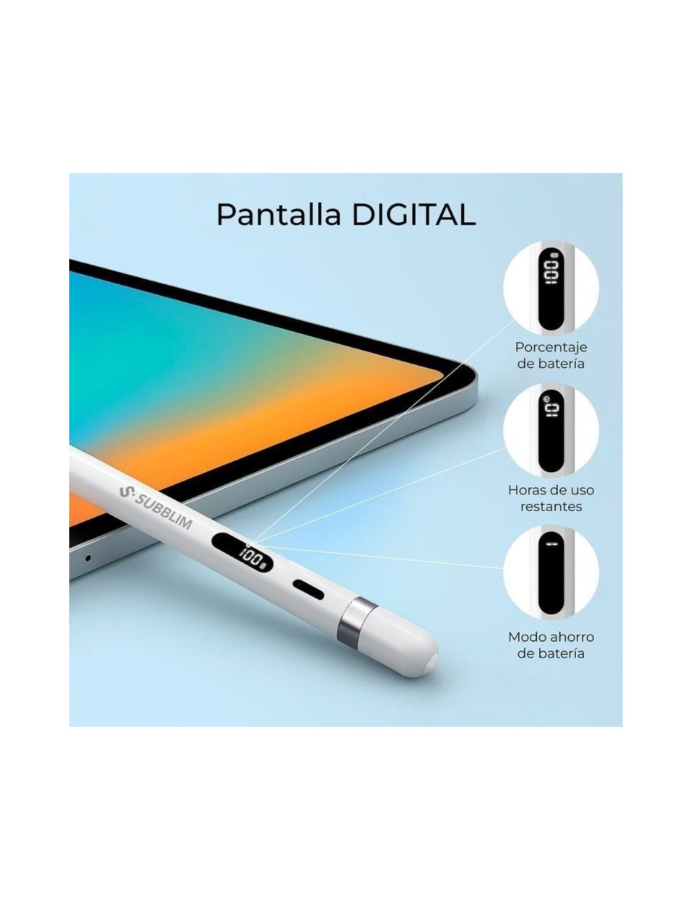 Lápiz Electrónico Subblim NoteFlow Pen para Android y Windows/ Blanco