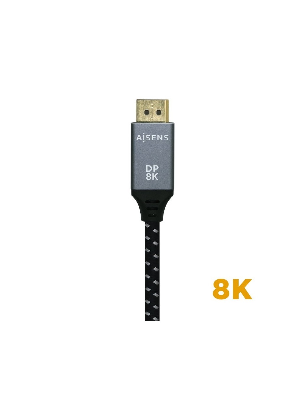 Cable DisplayPort 1.4 8K Aisens A149-0435/ DisplayPort Macho - DisplayPort Macho/ 1m/ Negro Gris