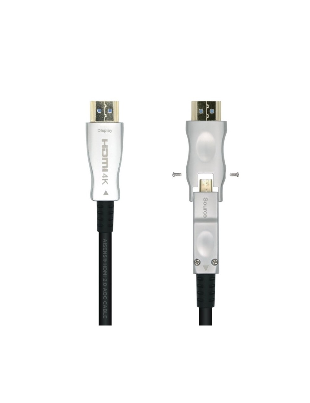 Cable HDMI 2.0 AOC 4K Desmontable Aisens A148-0512/ HDMI Macho / D Macho - HDMI Macho/ 30m/ Negro