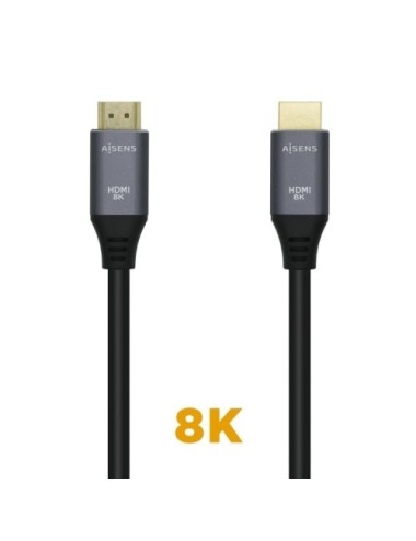 Cable HDMI 2.1 8K Aisens A150-0427/ HDMI Macho - HDMI Macho/ 1.5m/ Gris Negro
