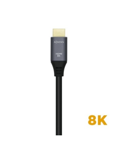 Cable HDMI 2.1 8K Aisens A150-0427/ HDMI Macho - HDMI Macho/ 1.5m/ Gris Negro