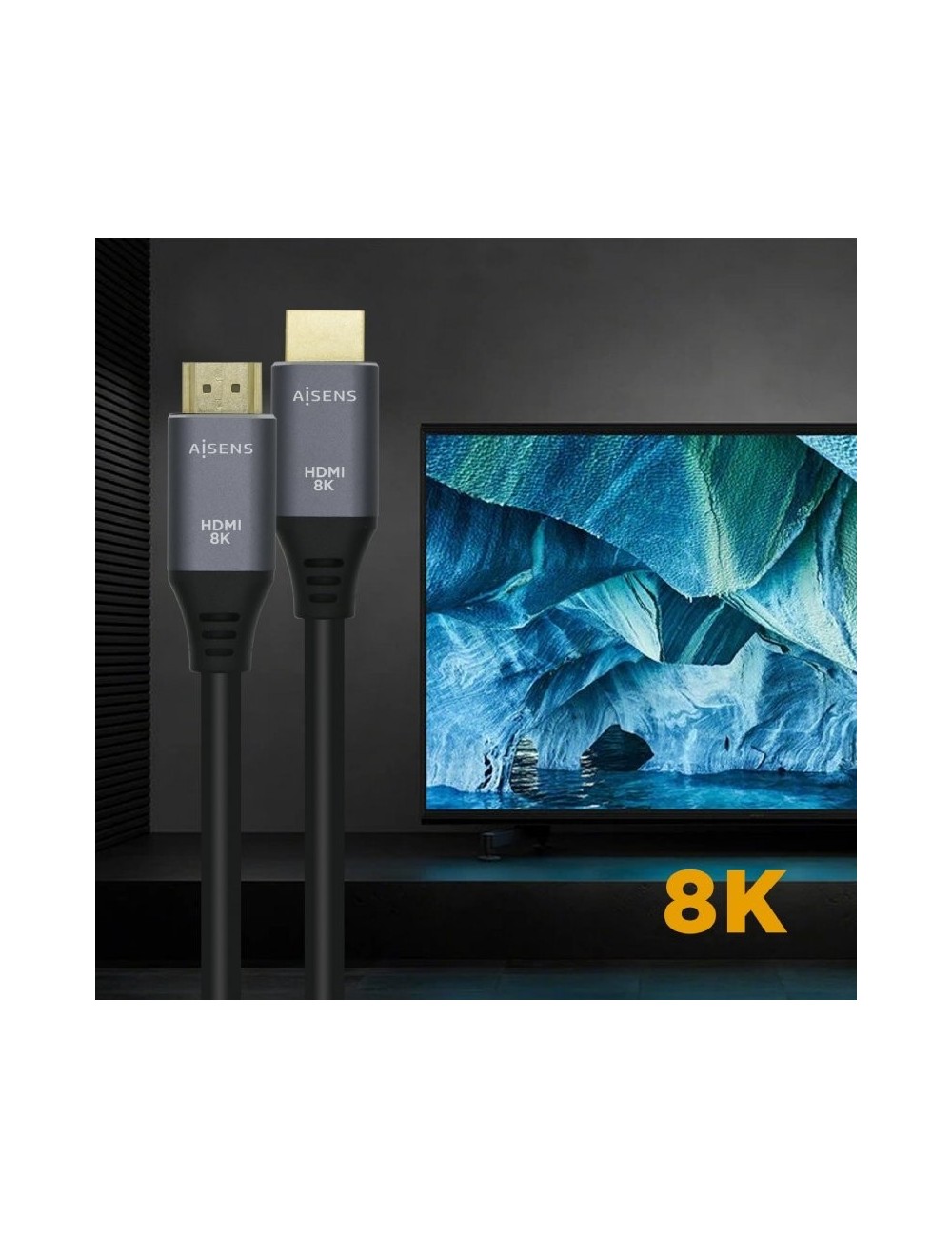 Cable HDMI 2.1 8K Aisens A150-0427/ HDMI Macho - HDMI Macho/ 1.5m/ Gris Negro