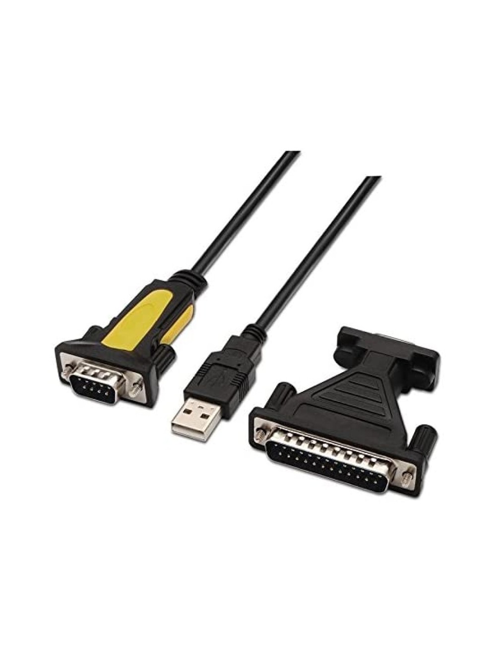 ADAPTADOR NANOCABLE-USB A SERIE-TIPO A M-RS32 DB9M   DB25 M-1.8M(10.03002)