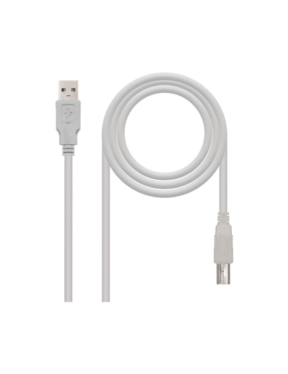 Cable USB 2.0 Impresora Nanocable 10.01.0103/ USB Tipo-B Macho - USB Macho/ 1.8m/ Beige
