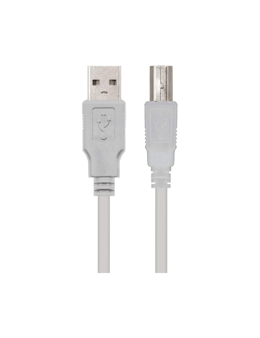 Cable USB 2.0 Impresora Nanocable 10.01.0103/ USB Tipo-B Macho - USB Macho/ 1.8m/ Beige