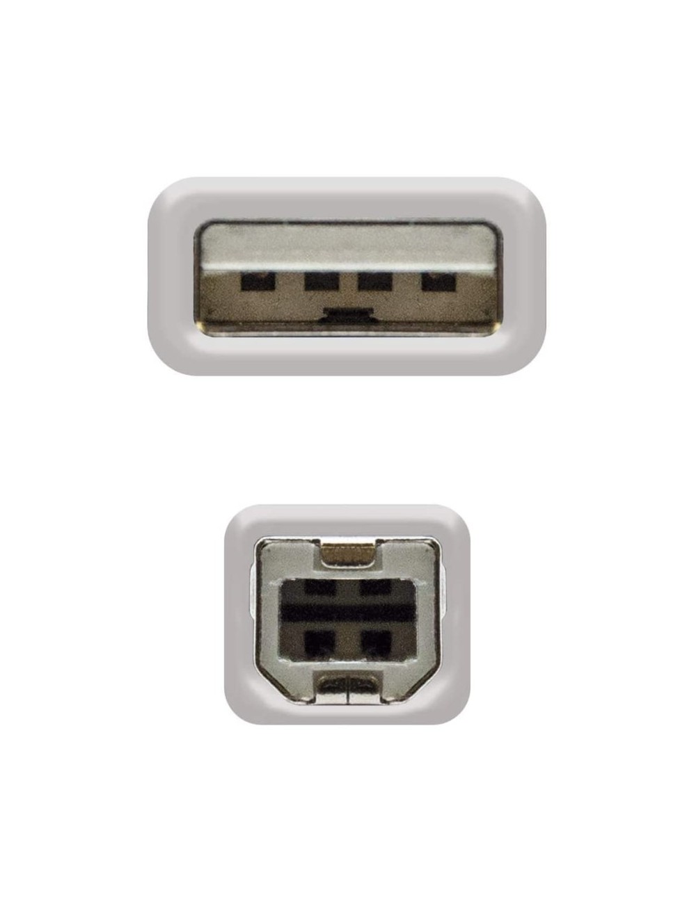 Cable USB 2.0 Impresora Nanocable 10.01.0103/ USB Tipo-B Macho - USB Macho/ 1.8m/ Beige