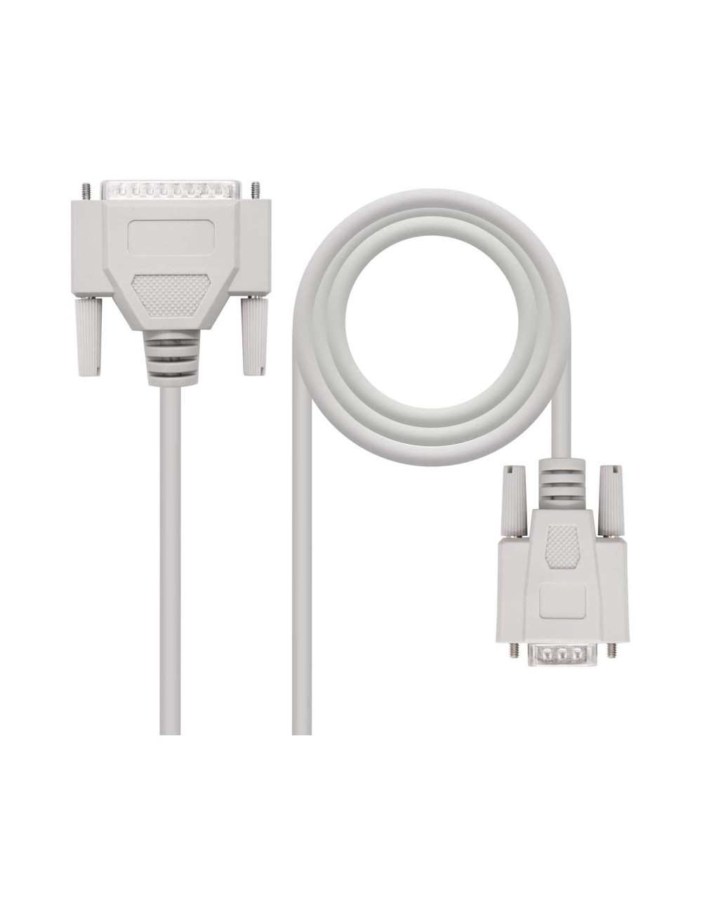 Cable Serie NULL Modem Nanocable 10.14.0802/ DB9 Hembra - DB25 Macho/ 1.8m/ Beige