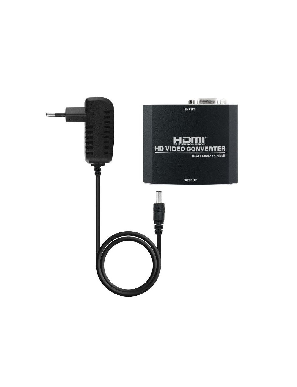 Conversor Nanocable 10.16.2101-BK/ HDMI Hembra - VGA Hembra/ Jack 3.5 Hembra/ 15cm/ Negro