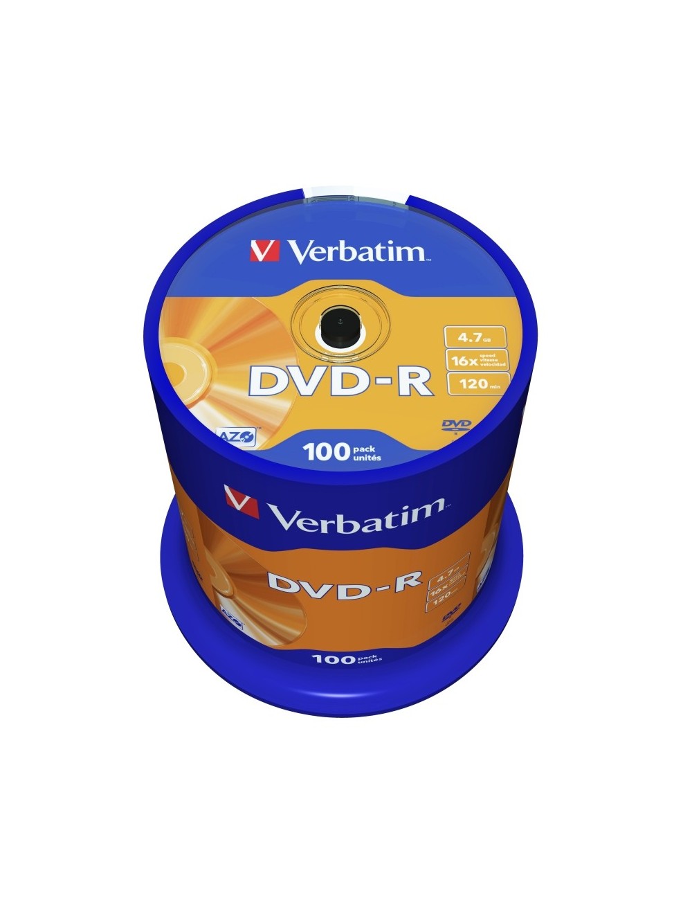 DVD-R Verbatim Advanced AZO 16X/ Tarrina-100uds