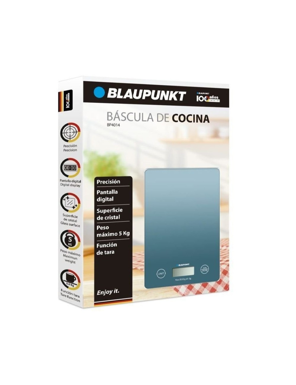 Báscula de Cocina Electrónica Blaupunkt BP4014/ hasta 5kg/ Azul