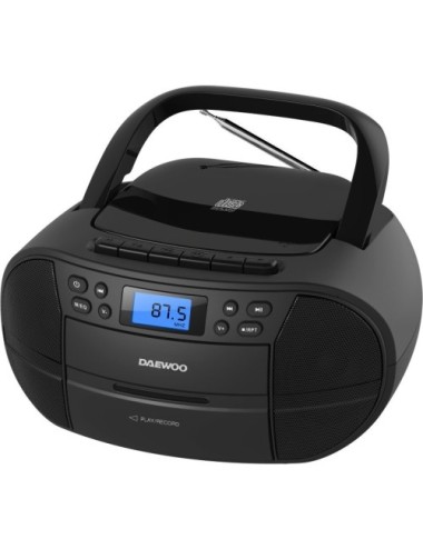 Radio CD Daewoo DW3014/ 4W/ a Pilas/ con Cable/ Negro