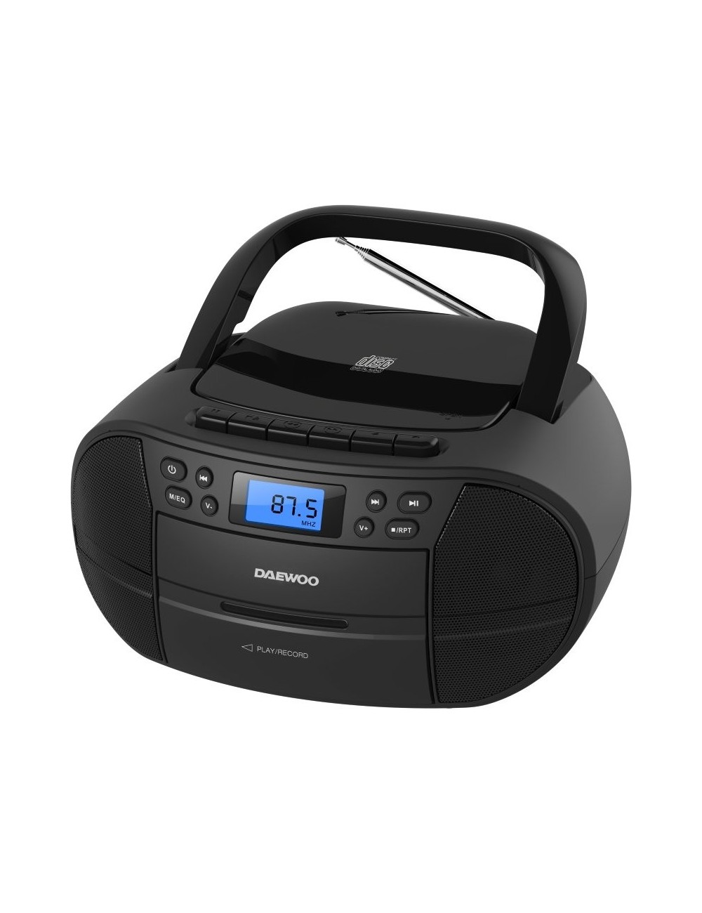 Radio CD Daewoo DW3014/ 4W/ a Pilas/ con Cable/ Negro