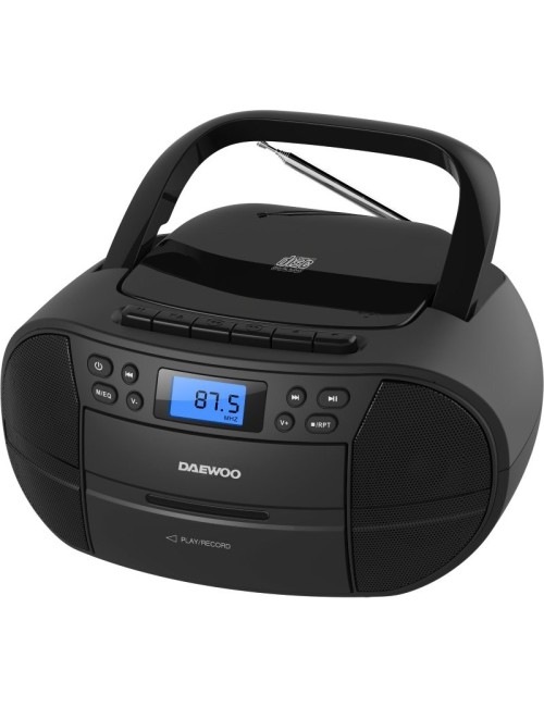 Radio CD Daewoo DW3014/ 4W/ a Pilas/ con Cable/ Negro
