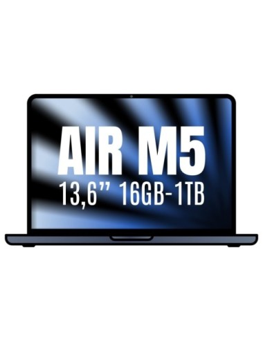 Apple Macbook Air 13,6'/ M5 10-Core CPU/ 16GB/ 1TB SSD/ 10-Core GPU/ Medianoche