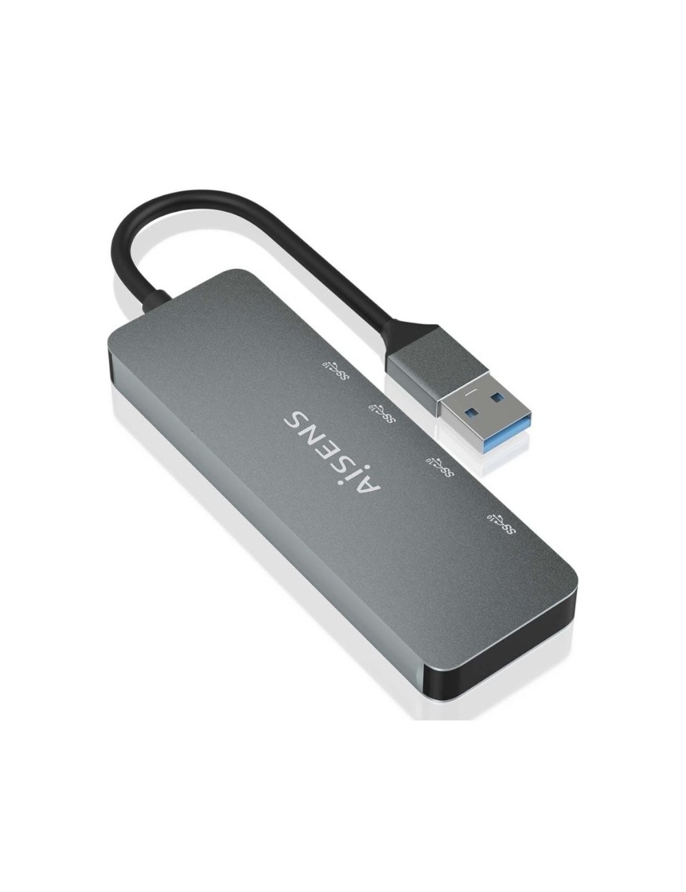 Hub USB 3.2 Aisens A106-0696/ 2xUSB/ 2xUSB Tipo-C/ Gris