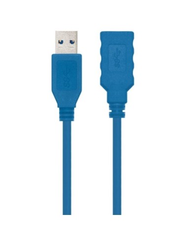 Cable Alargador USB 3.0 Nanocable 10.01.0902-BL/ USB Macho - USB Hembra/ 2m/ Azul