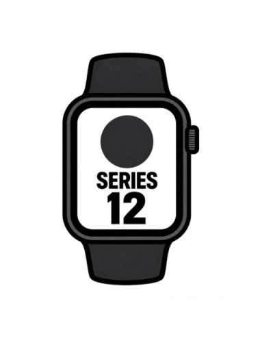 Apple Watch Series 12/ GPS/ Cellular/ 46mm/ Negro/ Correa Deportiva Negra (S/M)