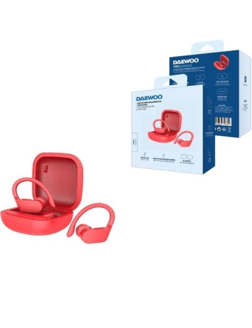 Auriculares Deportivos Bluetooth Daewoo DW2025 con estuche de carga/ Autonomía 5h/ Rojos