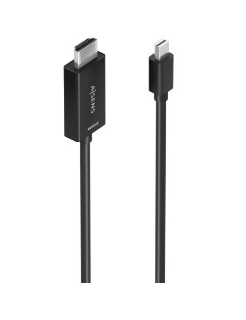 Cable Conversor Aisens A125-0888/ Mini DisplayPort Macho - HDMI 4K Macho/ 2m/ Negro