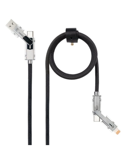 Cable USB 2.0 Tipo-C Nanocable 10.01.2602/ USB Tipo-C Macho + USB Macho - USB Tipo-C Macho + Lightning Macho/ Hasta 27W/ 480Mbps