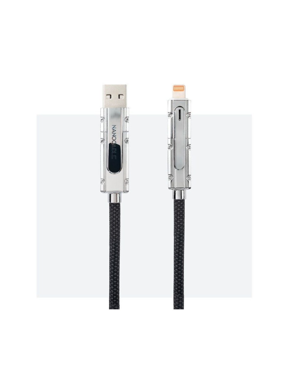 Cable USB 2.0 Tipo-C Nanocable 10.01.2602/ USB Tipo-C Macho + USB Macho - USB Tipo-C Macho + Lightning Macho/ Hasta 27W/ 480Mbps