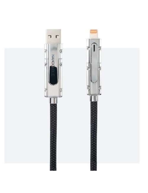 Cable USB 2.0 Tipo-C Nanocable 10.01.2602/ USB Tipo-C Macho + USB Macho - USB Tipo-C Macho + Lightning Macho/ Hasta 27W/ 480Mbps