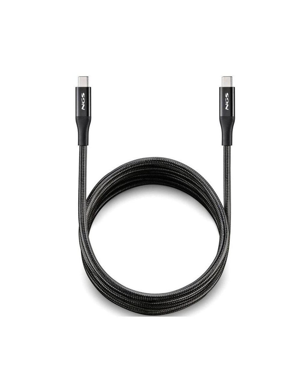 Cable USB 4.0 Tipo-C NGS KNOT/ USB Tipo-C Macho - USB Tipo-C Macho/ Hasta 240W/ 40Gbps/ 2m/ Negro