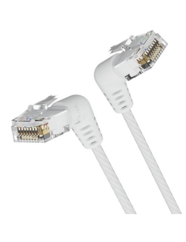 Cable de Red RJ45 UTP Vention IBOWI Cat.6A/ 3m/ Cabeza Rotatoria 360º/ Blanco
