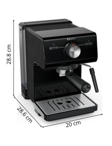 Cafetera Expreso Krups Authentic XP381810/ 1140W/ 15 Bares/ Negra