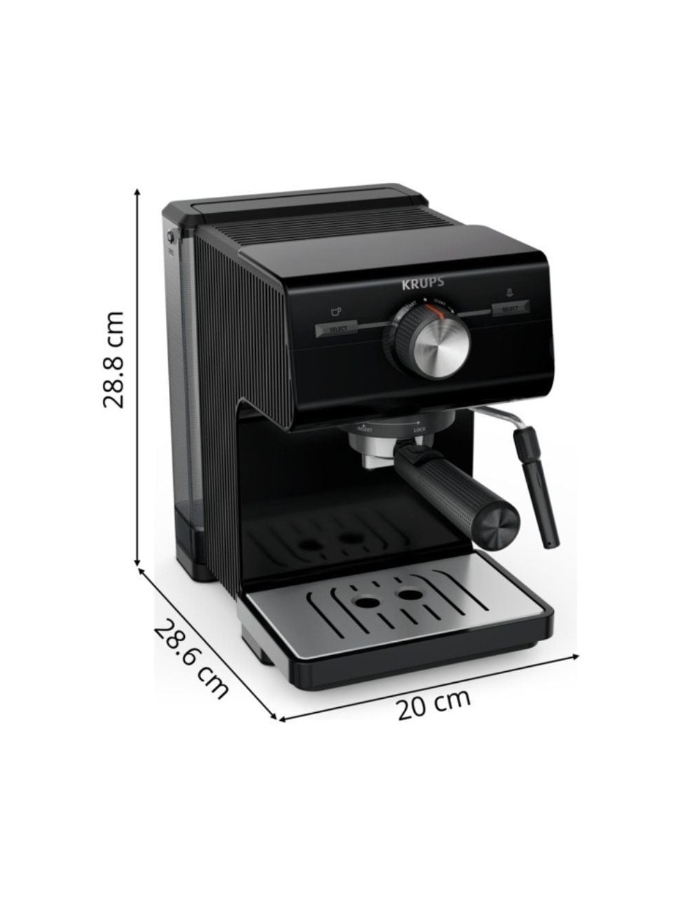 Cafetera Expreso Krups Authentic XP381810/ 1140W/ 15 Bares/ Negra