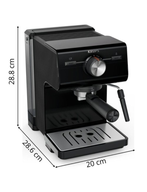 Cafetera Expreso Krups Authentic XP381810/ 1140W/ 15 Bares/ Negra