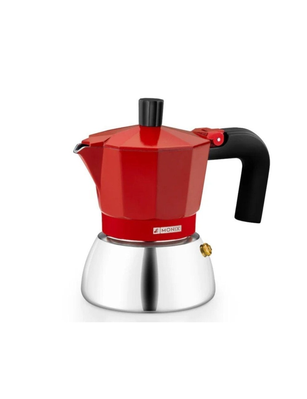 Cafetera Italiana Monix Induction Inox M863106/ 6 Tazas/ Roja