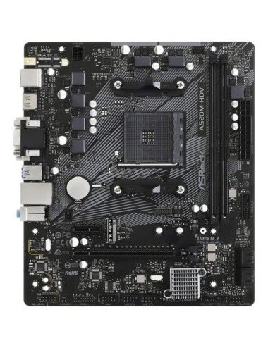 Placa Base Asrock A520M-HDV/ DDR4/ PCIe 3.0/ Socket AM4/ Micro ATX