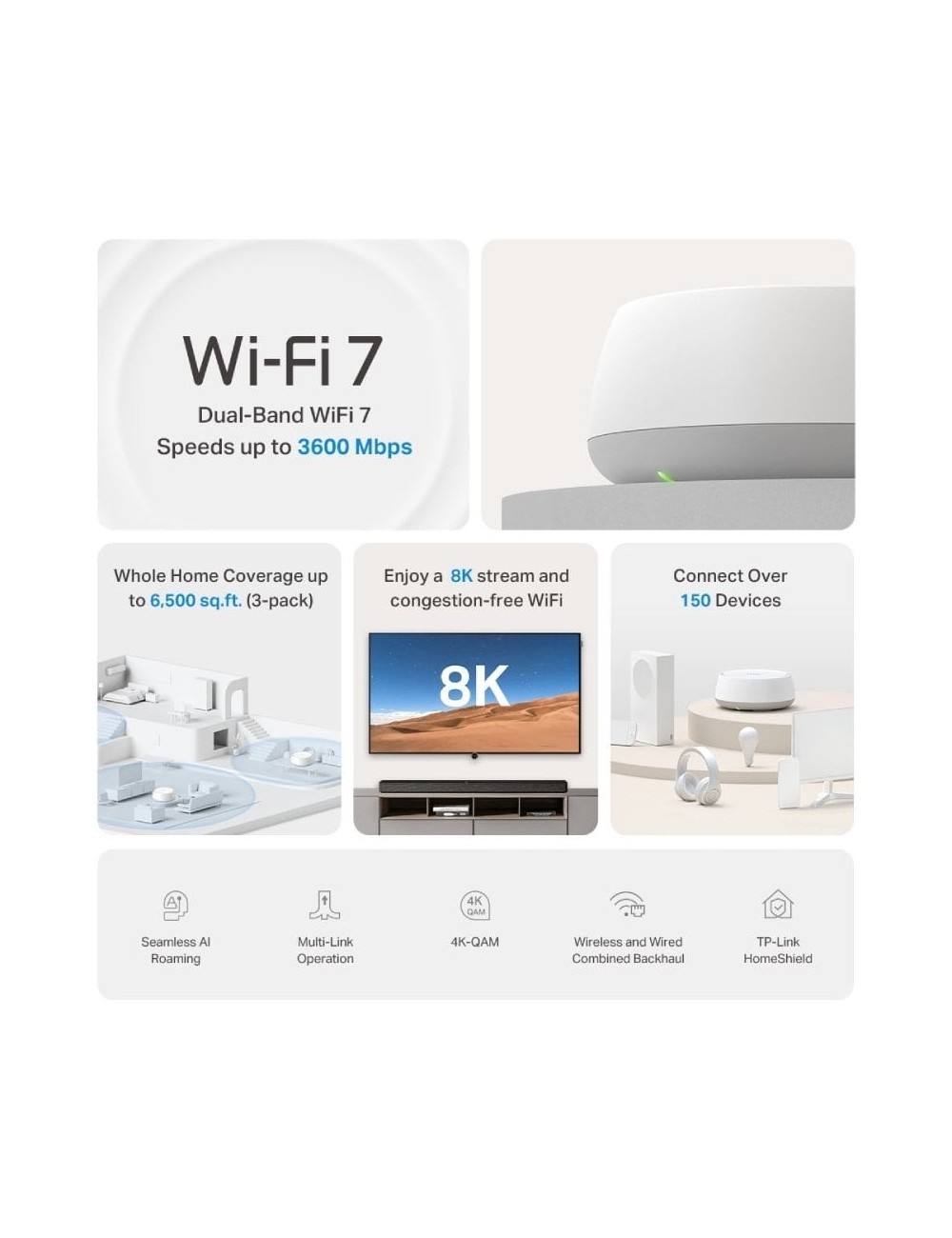 Sistema Mesh TP-Link Deco BE22 3600Mbps/ 2.4GHz 5GHz/ Pack de 2