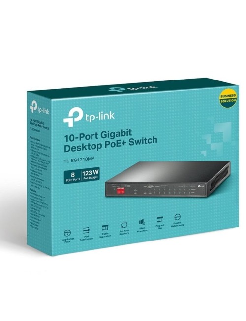 Switch TP-Link TL-SG1210MP 10 Puertos/ RJ-45 10/100/1000/ PoE+