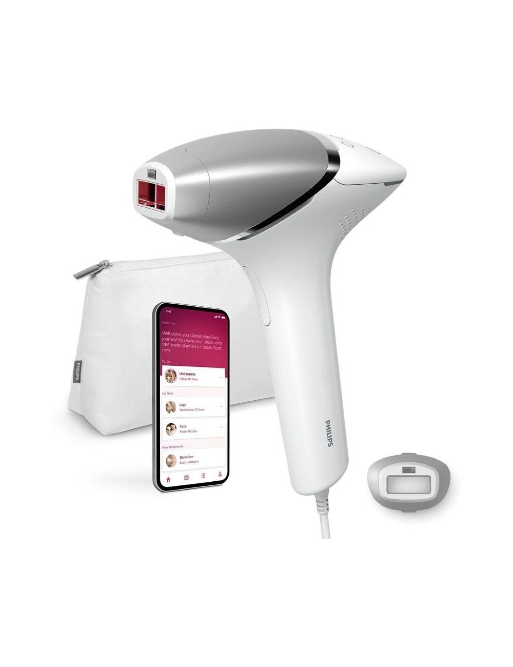 Depiladora de Luz pulsada Philips Lumea IPL Serie 8000 Prestige/ con Cable/ Incluye 3 Accesorios