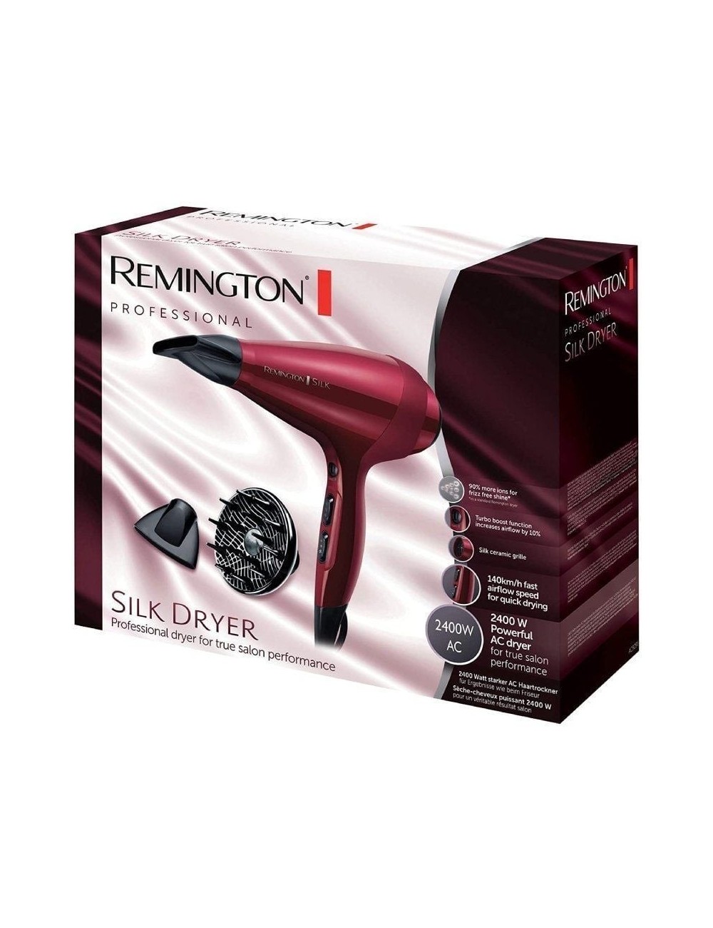 Secador Remington Silk Dryer AC9096/ 2400W/ Iónico/ Rojo