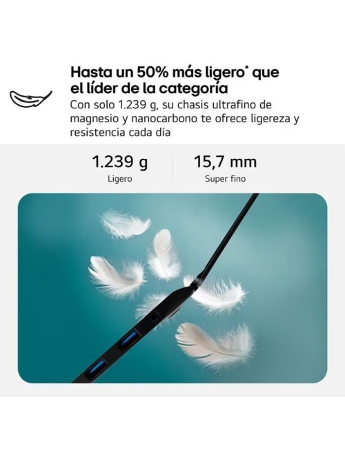 Portátil LG Gram 16Z90TL-G.AU85BN Intel Core Ultra 7-258V/ 32GB/ 512GB SSD/ 16'/ Win11