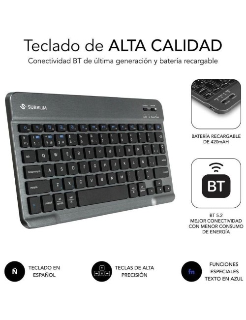 Funda con Teclado Subblim KeyTab Pro BT para Tablets Samsung Galaxy A11+/ Negra