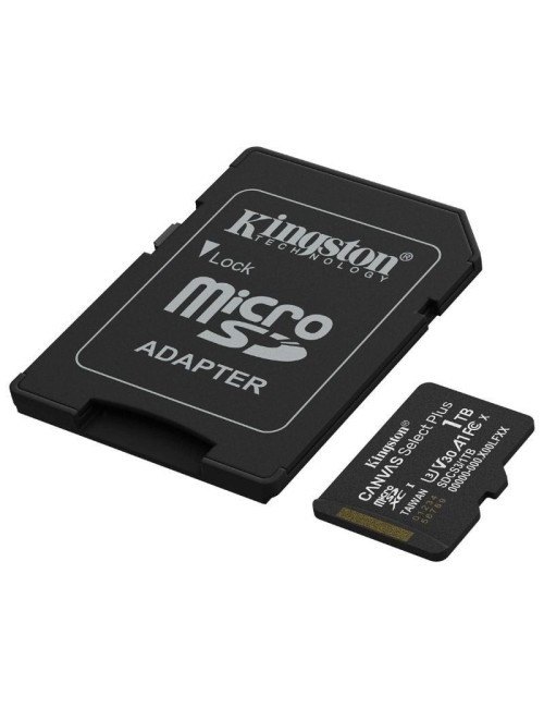Tarjeta de Memoria Kingston CANVAS Select Plus 1TB microSD XC con Adaptador/ Clase 10/ 150MBs