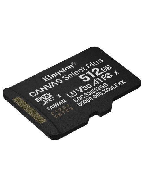 Tarjeta de Memoria Kingston CANVAS Select Plus 512GB microSD XC/ Clase 10/ 150MBs