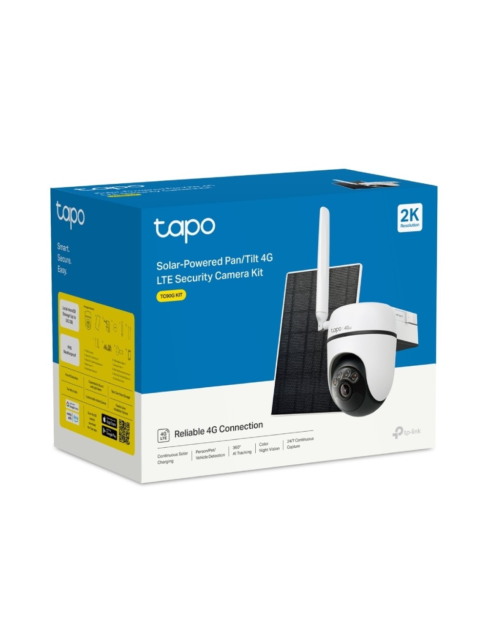 Cámara de Videovigilancia TP-Link Tapo TC90G KIT/ Visión Nocturna/ Control desde APP/ Incluye Panel Solar