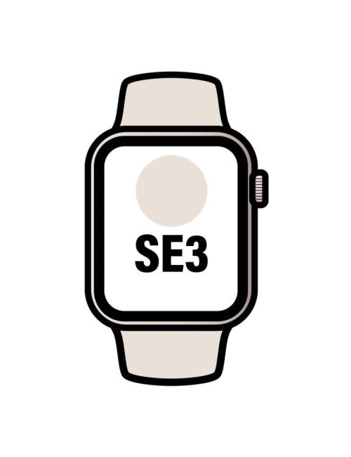 Apple Watch SE3/ GPS/ 40mm/ Caja de Aluminio Blanco Estrella/ Correa Deportiva Arena S/M