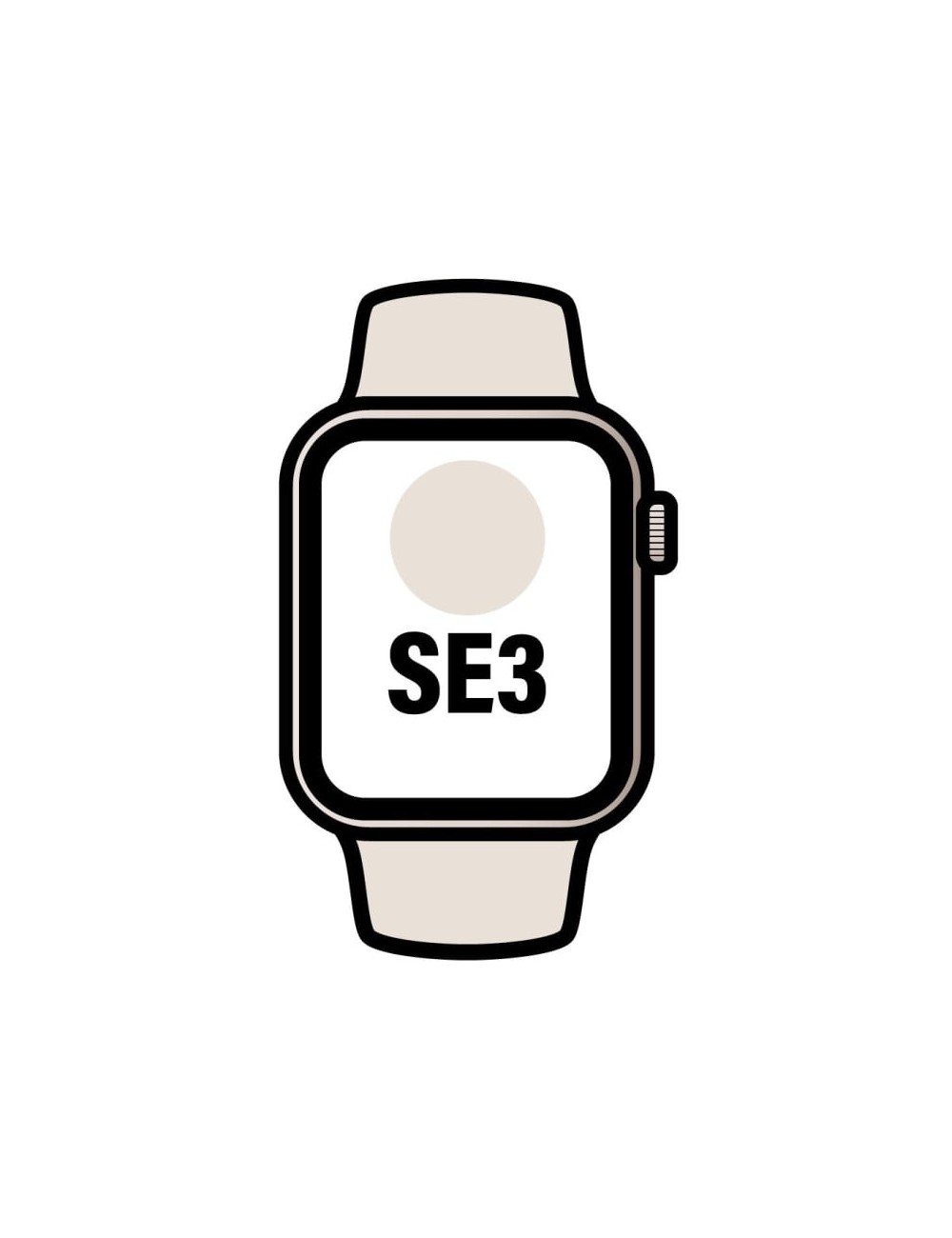 Apple Watch SE3/ GPS/ 44mm/ Caja de Aluminio Blanco Estrella/ Correa Deportiva Arena S/M