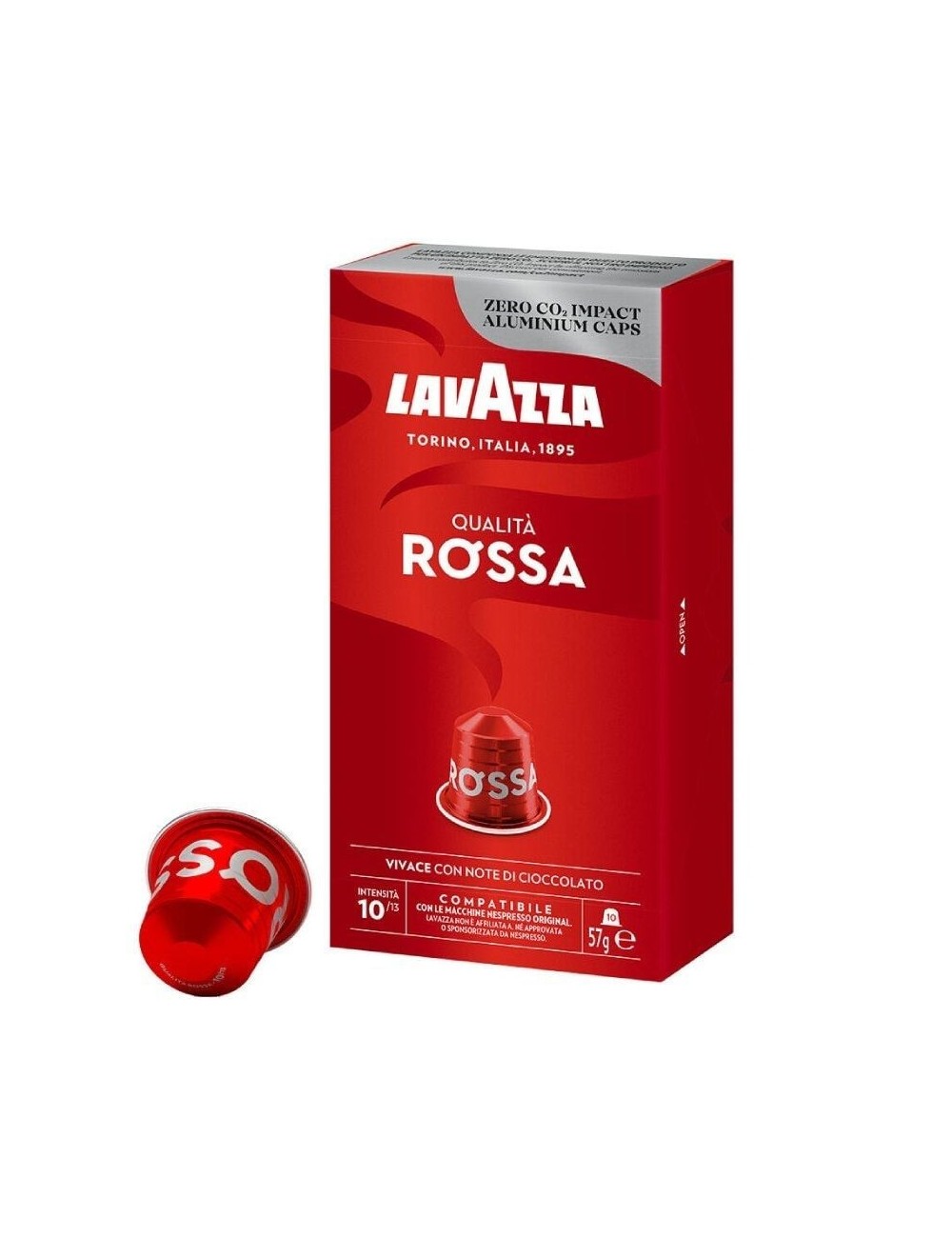 Cápsula Lavazza Qualitá Rossa para cafeteras Nespresso/ Caja de 10