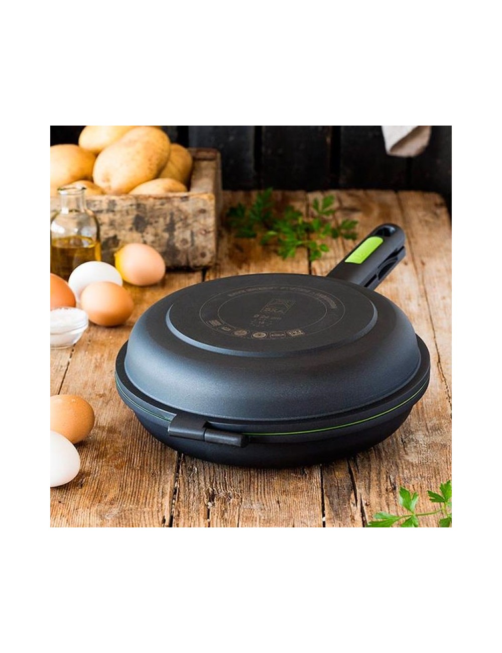 Sartén Dupla para Tortillas Bra Prior A121466/ Ø20cm/ Aluminio fundido/ Apta para Inducción