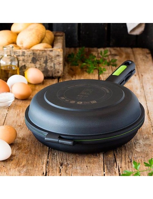 Sartén Dupla para Tortillas Bra Prior A121466/ Ø20cm/ Aluminio fundido/ Apta para Inducción