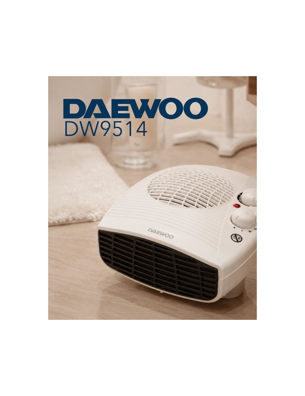 Calefactor / Termoventilador Daewoo DW9514/ 2000W/ Termostato Regulable